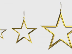 christmas tree decoration stars collection 3D Model