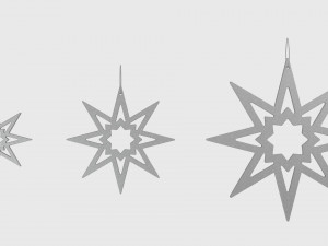 christmas tree decoration stars collection 3Dモデル