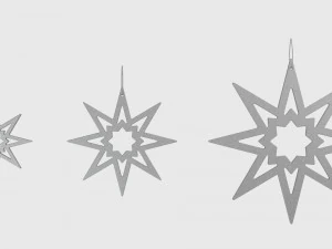 christmas tree decoration stars collection 3D Model