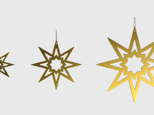 christmas tree decoration stars collection 3D Model