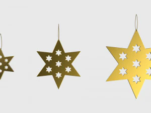 christmas tree decoration stars collection 3D Model