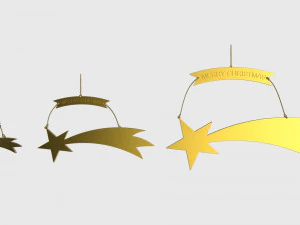 christmas tree decoration stars collection 3D Model