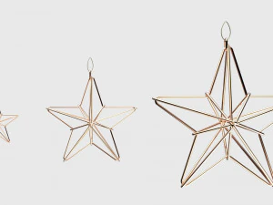 christmas tree decoration stars collection 3D Model