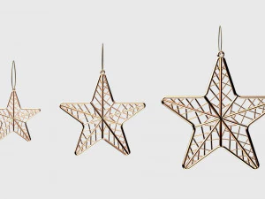 christmas tree decoration stars collection 3D Model