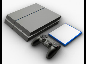 sony ps4 console and dualshock controller 3D Model