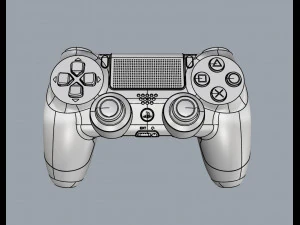 sony ps4 console and dualshock controller 3D Model