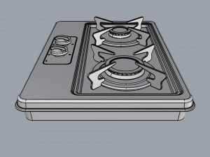 fogatti cooktop 2 burners 200i 3D 模型