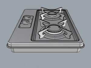 fogatti cooktop 2 burners 200i 3D Model