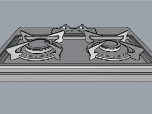 fogatti cooktop 2 burners 200i 3D 模型