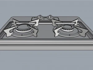 fogatti cooktop 2 burners 200i 3D Model