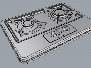 fogatti cooktop 2 burners 200i 3D 模型