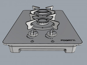 fogatti cooktop 2 burners v200 3D मॉडल