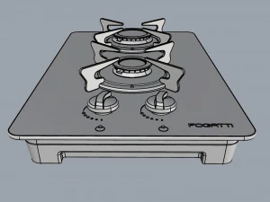 fogatti cooktop 2 burners v200 3D Model