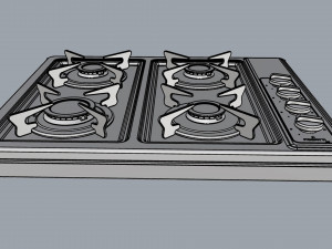fogatti cooktop 4 burners 400i 3D Model