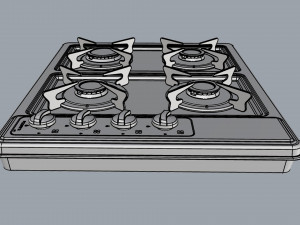 fogatti cooktop 4 burners 400i 3D Model