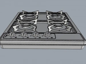 fogatti cooktop 4 burners 400i 3D Model