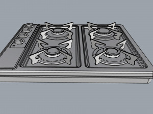 fogatti cooktop 4 burners 400i 3D Model