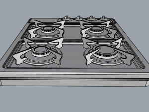 fogatti cooktop 4 burners 400i 3D Model