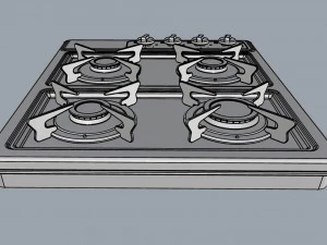 fogatti cooktop 4 burners 400i 3D Model