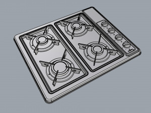 fogatti cooktop 4 burners 400i 3D Model