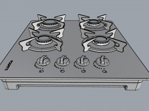 fogatti cooktop 4 burners v400 Modèle 3D