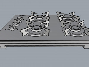 fogatti cooktop 4 burners v400 Modèle 3D