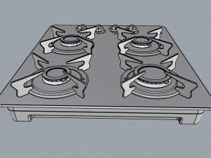 fogatti cooktop 4 burners v400 Modèle 3D
