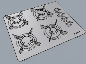 fogatti cooktop 4 burners v400 3D Model