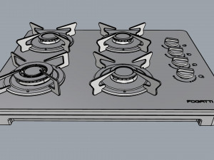 fogatti cooktop 4 burners v400 tc 3D Model