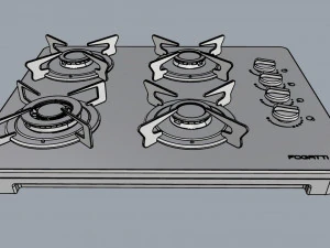 fogatti cooktop 4 burners v400 tc 3D Model