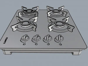 fogatti cooktop 4 burners v400 tc 3D Model