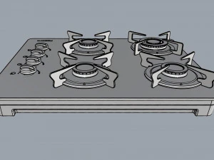 fogatti cooktop 4 burners v400 tc 3D Model