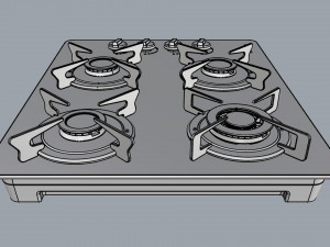 fogatti cooktop 4 burners v400 tc 3D Model
