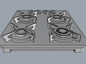 fogatti cooktop 4 burners v400 tc 3D Model