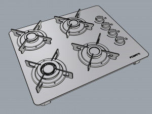 fogatti cooktop 4 burners v400 tc 3D Model