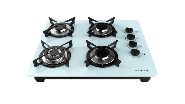 fogatti cooktop 4 burners v400 tc white 3D-Modell .c4d .max .obj .3ds .fbx .stl .blend 