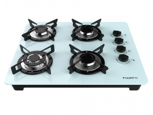 fogatti cooktop 4 burners v400 tc white 3D Model