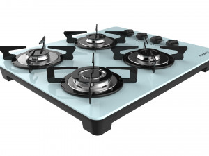 fogatti cooktop 4 burners v400 tc white 3D-Modell