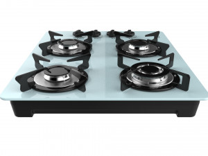 fogatti cooktop 4 burners v400 tc white 3D-Modell