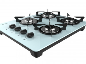 fogatti cooktop 4 burners v400 tc white 3D-Modell