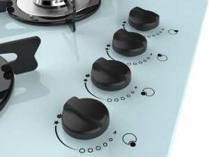 fogatti cooktop 4 burners v400 tc white 3D-Modell