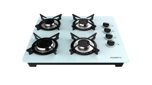fogatti cooktop 4 burners v400 white Modèle 3D .c4d .max .obj .3ds .fbx .stl .blend 