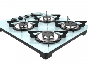 fogatti cooktop 4 burners v400 white Modèle 3D