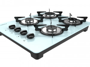 fogatti cooktop 4 burners v400 white Modèle 3D