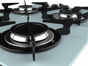 fogatti cooktop 4 burners v400 white Modèle 3D