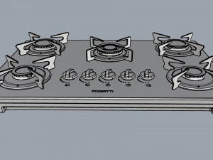 fogatti cooktop 5 burners v500 tc 3D Model