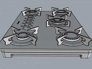 fogatti cooktop 5 burners v500 tc Modelo 3D