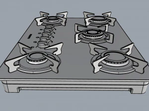fogatti cooktop 5 burners v500 tc 3D Model