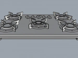 fogatti cooktop 5 burners v500 tc 3D Model