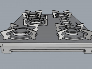 fogatti cooktop 5 burners v500 tc Modelo 3D